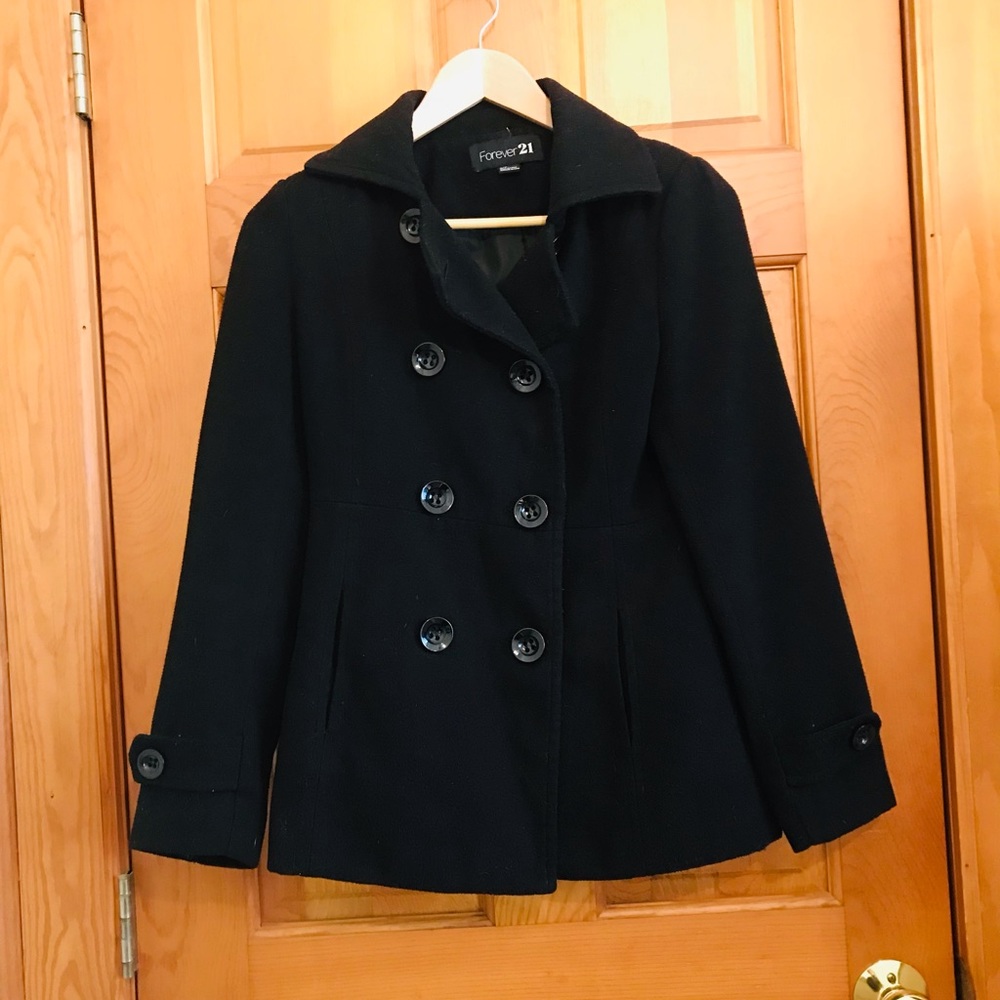 Forever 21 Black Pea Coat